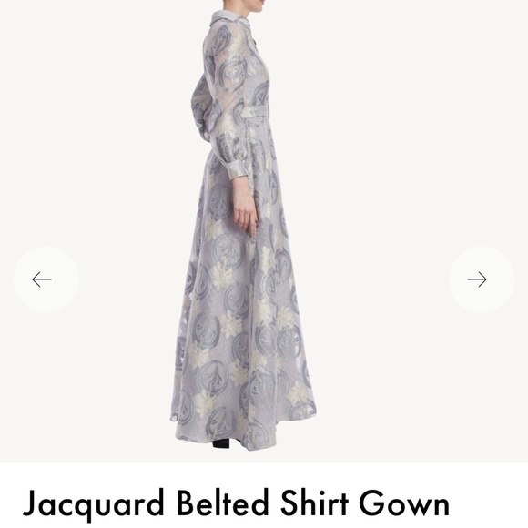 Badgley Mischka Jacquard Shirt Gown size 2 NWT - Picture 3 of 7
